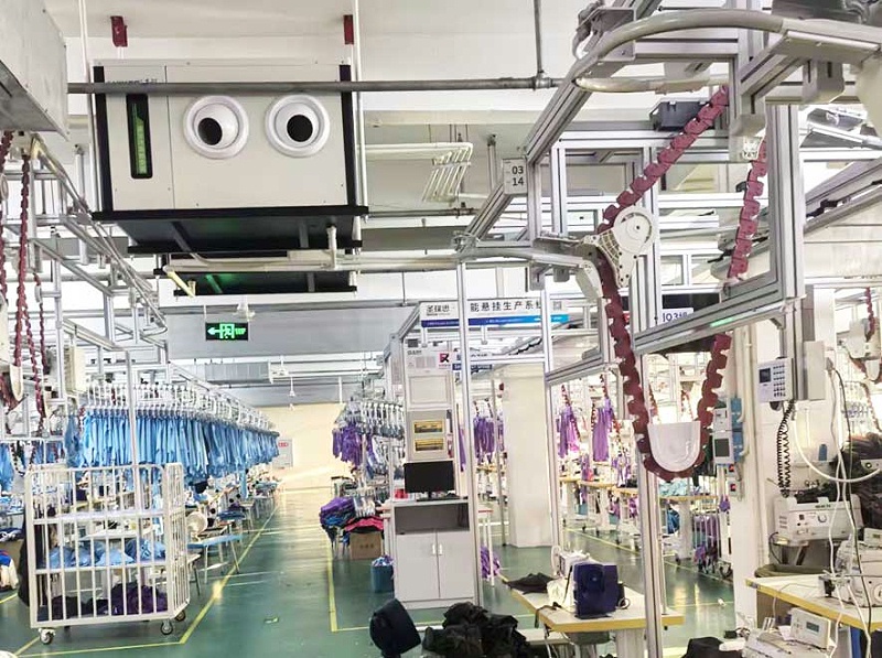 紡織廠車間空調(diào)，應(yīng)用蒸發(fā)冷省電空調(diào)-臥式射流空調(diào)