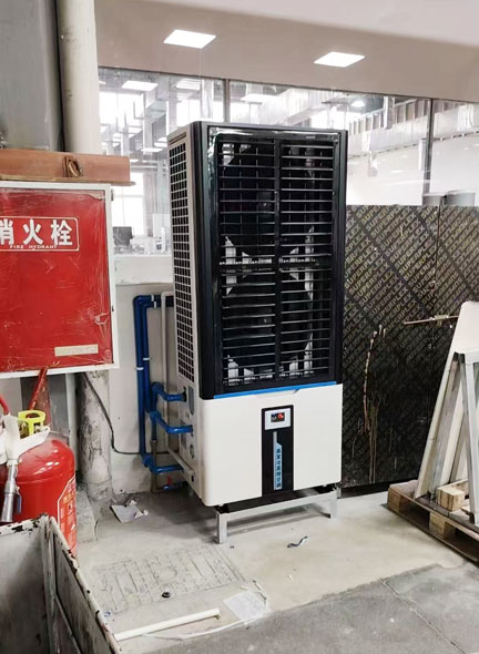 注塑廠車間降溫優選蒸發冷省電空調-立柜軸流雙風口機組